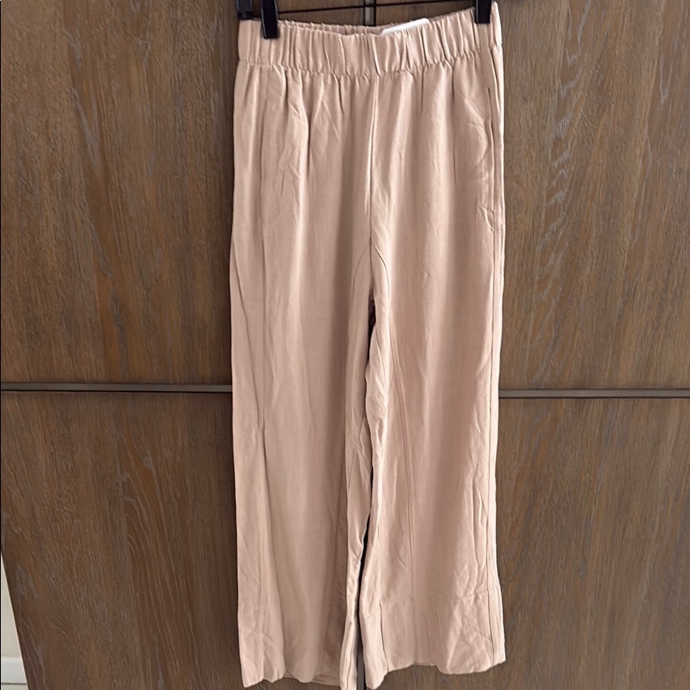 Tan Relaxed Track Pants with Lightweight Fabric